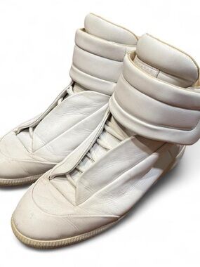 Maison Margiela Future White High Top Leather Sneakers 44